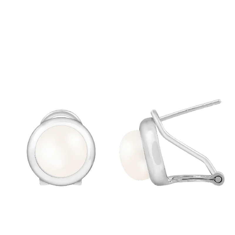 Exclusive Online Jewelry Sale – Don't Wait 8-8.5mm White Freshwater Pearl Stud Earrings in Sterling Silver.