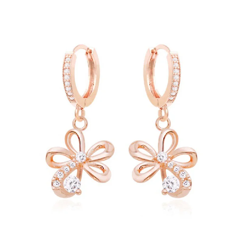 Grab Exquisite Jewelry At The Lowest Prices Gemma Floral Crystal Earrings with 14K Gold Pin