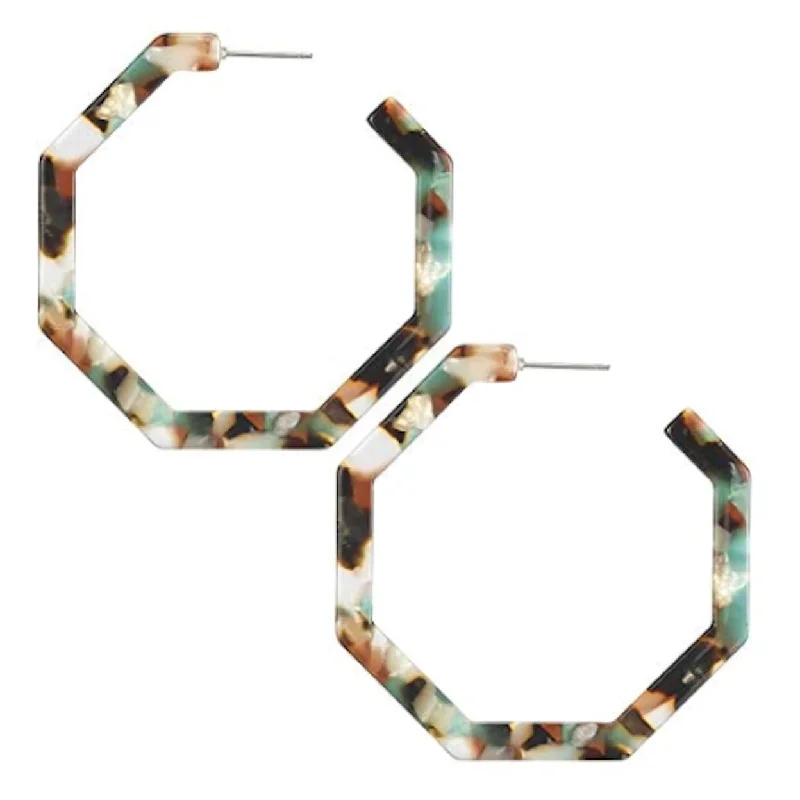 The Perfect Jewelry Piece At The Perfect Price Geometric Resin Hoop Earrings