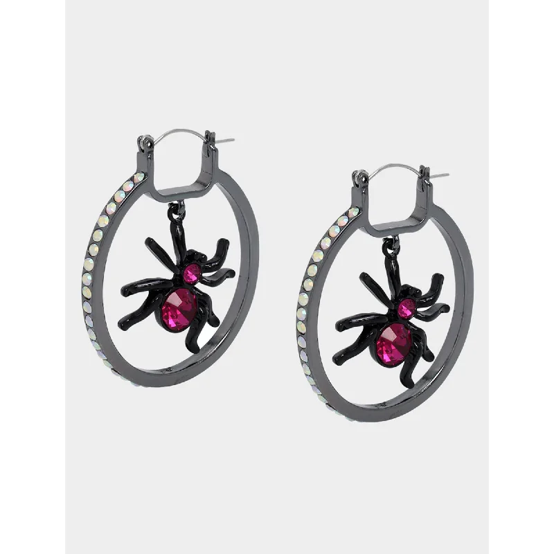 Timeless Elegance, Temporary Discounts – Act Fast Ghoul Friends Spider Hoop Earrings Pink