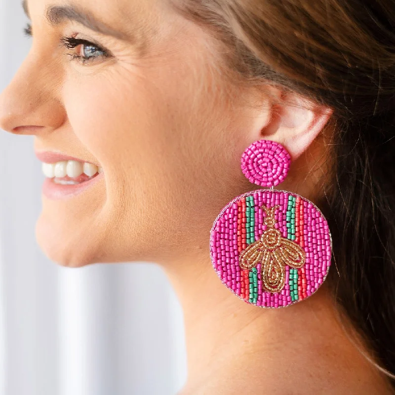 Exclusive Jewelry Sale – Shine For Less Hot Pink Bee-Utiful Earrings