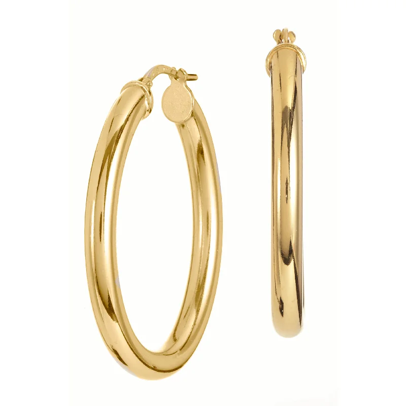 Beautiful Jewelry, Breathtaking Discounts – Hurry In Italian 1.5" Oval Chubby Hoop Earrings