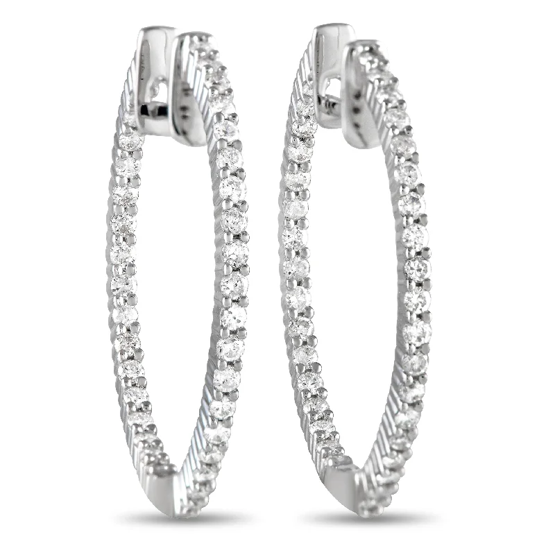 Jewelry Deals That Sparkle – Shop Today LB Exclusive 14K White Gold 1.0ct Diamond Inside-Out Hoop Earrings