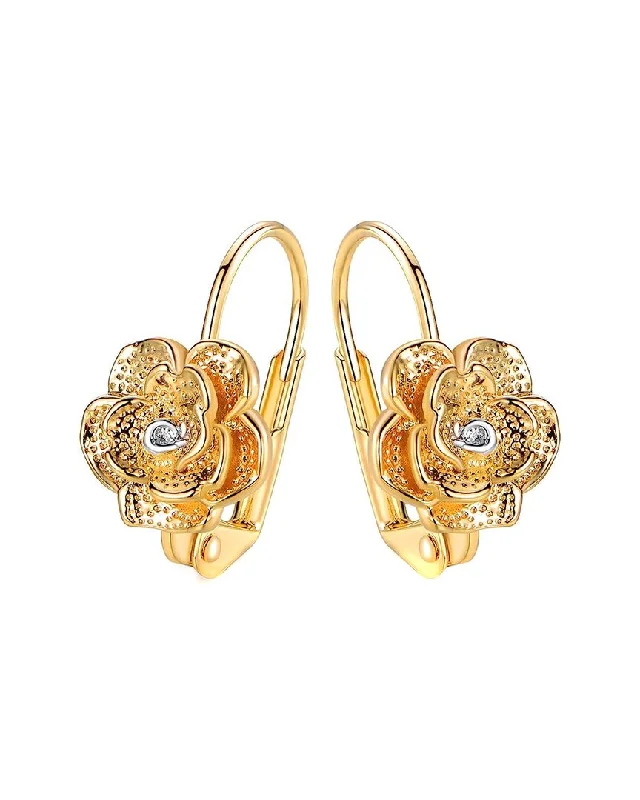 High-Quality Jewelry At A Fraction Of The Cost Liv Oliver 18K CZ Abstract Rose Drop Earrings