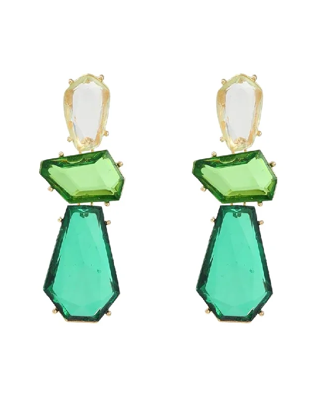 The Perfect Jewelry Piece At The Perfect Price Liv Oliver 18K Plated 18.75 ct. tw. Quartz Geometric Earrings