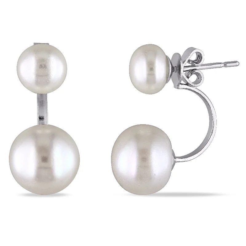 Luxury Jewelry At Budget-Friendly Prices – Grab Yours Now Mimi & Max 7-7.5mm and 10-10.5mm White Cultured Freshwater Pearl Earrings with Jackets in Sterling Silver