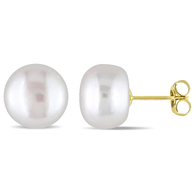 Affordable Glamour – Must-Have Jewelry At Special Rates Mimi & Max 9-10mm Cultured Freshwater Pearl Stud Earrings in 10k Yellow Gold