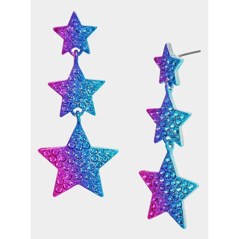 Don't Miss These Dazzling Jewelry Discounts Miss Usa Star Linear Earrings Multi