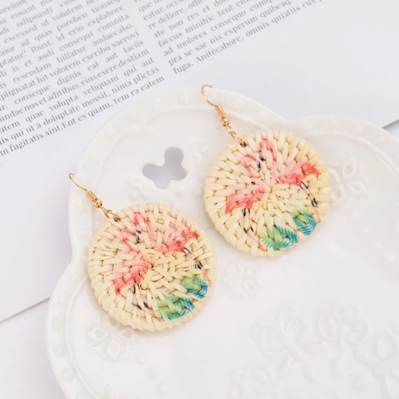 Shop Dazzling Jewelry At The Best Prices Flamingo Rattan Drop Earrings