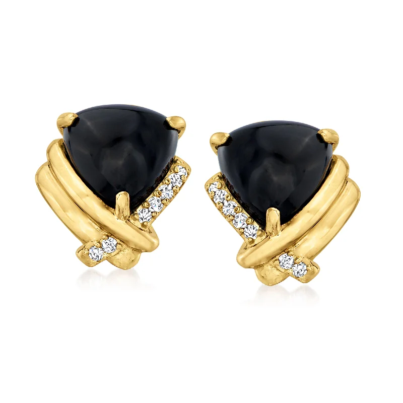 Best Jewelry Deals – Premium Quality At Exclusive Discounts Ross-Simons Black Onyx and . Diamond Earrings in 18kt Gold Over Sterling