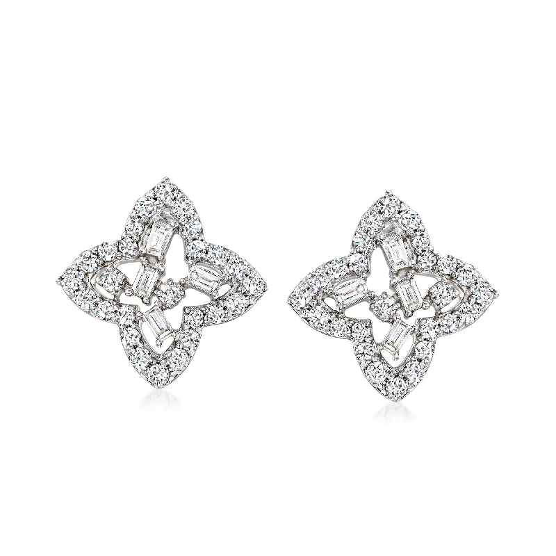 Get Ready To Sparkle – Special Jewelry Discounts Ross-Simons Diamond Star Earrings in 14kt White Gold