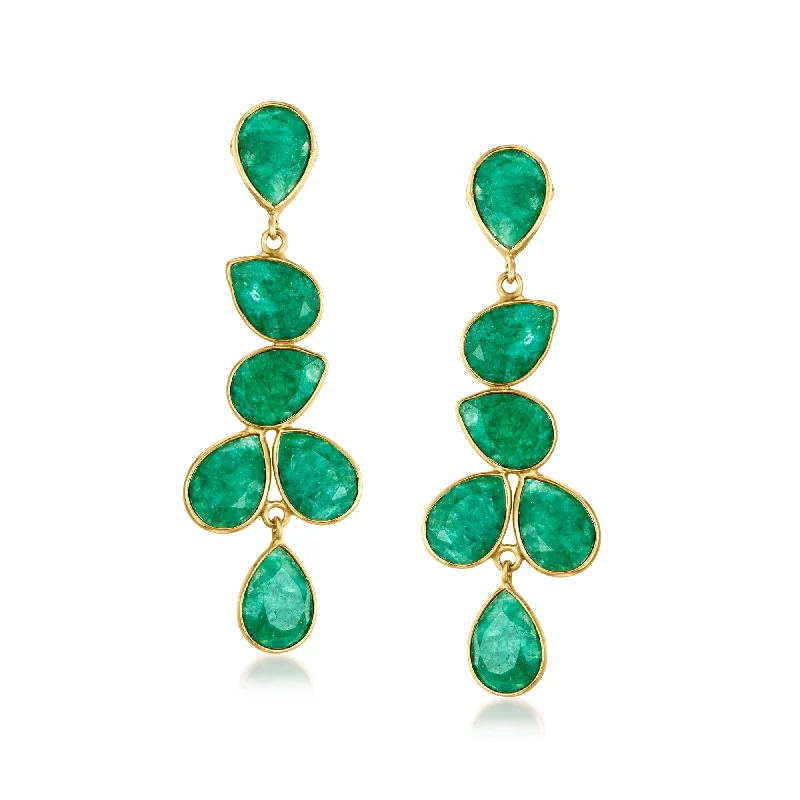 Best Jewelry Deals – Shop Premium Pieces At Great Prices Ross-Simons Emerald Drop Earrings in 18kt Gold Over Sterling