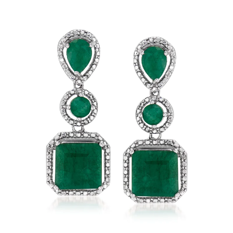 Versatile Layering Jewelry For Effortless Chic Ross-Simons Emerald Drop Earrings in Sterling Silver