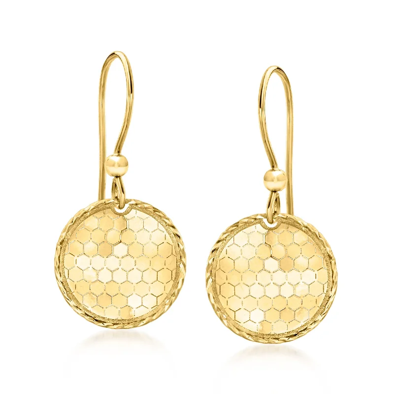 Once-A-Year Jewelry Deals – Shop Before They’Re Gone Ross-Simons Italian 18kt Yellow Gold Honeycomb Circle Drop Earrings