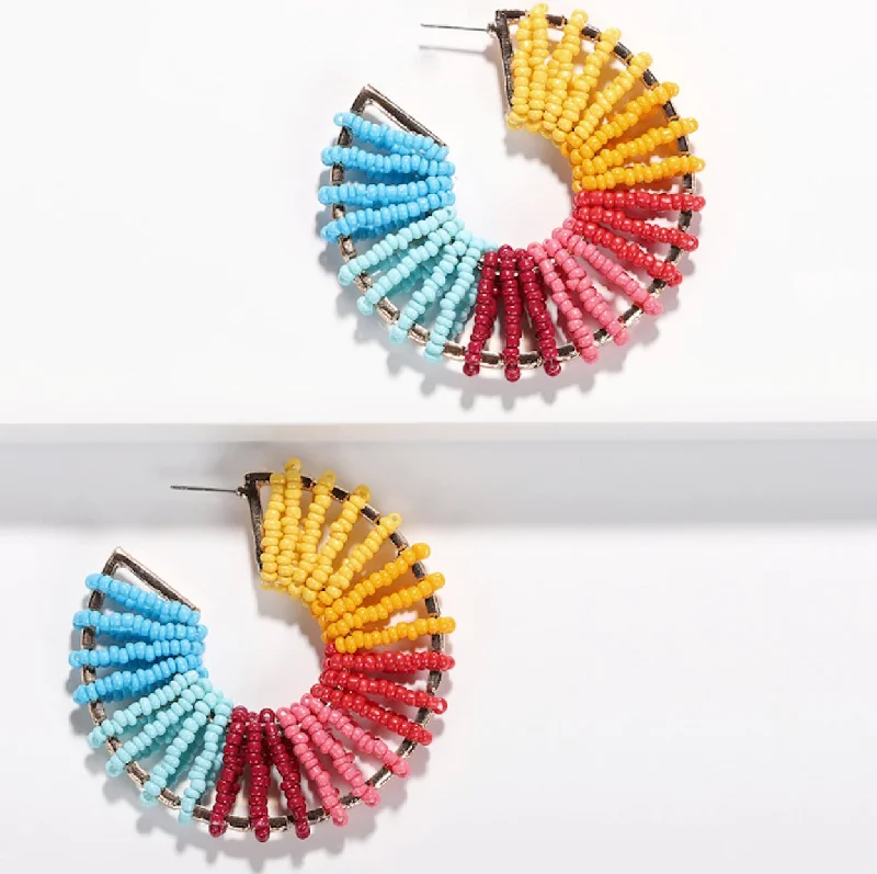 Don't Miss Our Biggest Jewelry Sale Of The Season Round Beaded Colorful Earrings