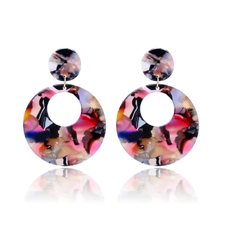 Gorgeous Jewelry, Limited-Time Savings Round Resin Hoop Earrings