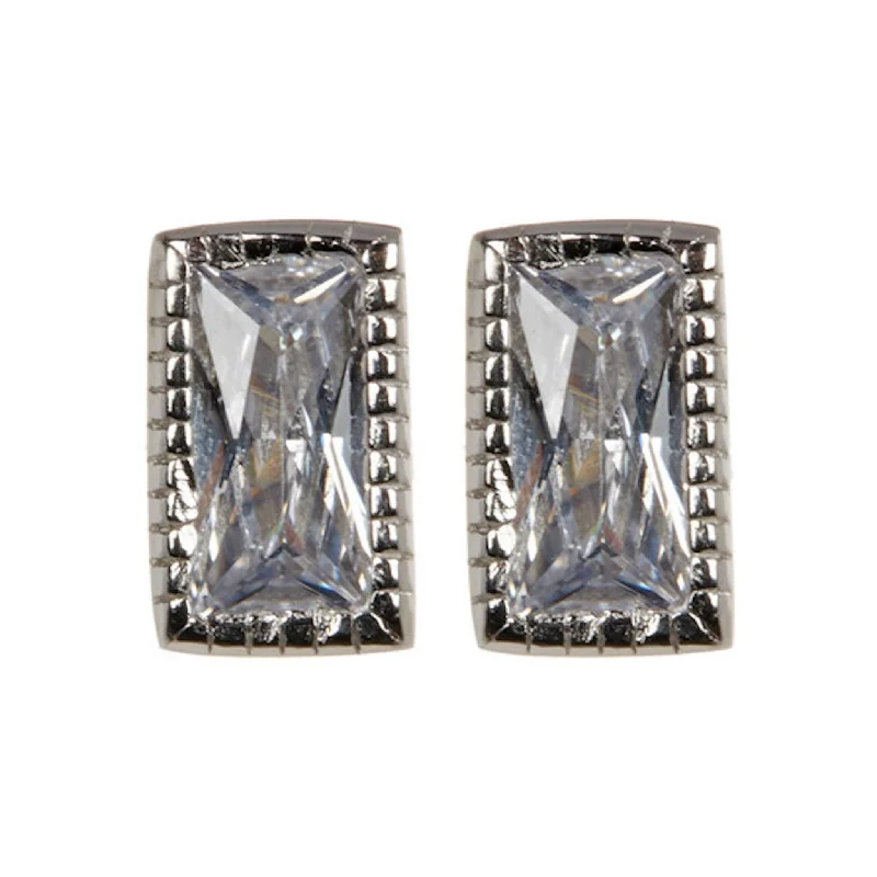 The Perfect Jewelry Piece At The Perfect Discount Adornia  Rectangle Crystal Studs silver