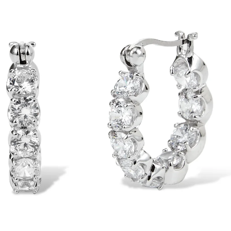 The Ultimate Jewelry Sale – Exclusive Styles At Great Prices Ss 925 Inside Out White Cz Hoop Earrings