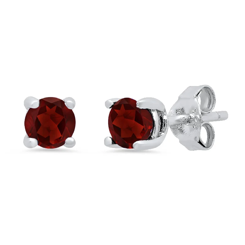 High-End Sparkle, Low-End Prices – Jewelry Sale Live Sterling Silver 5mm Gemstone Round Stud Earrings with Push Backs