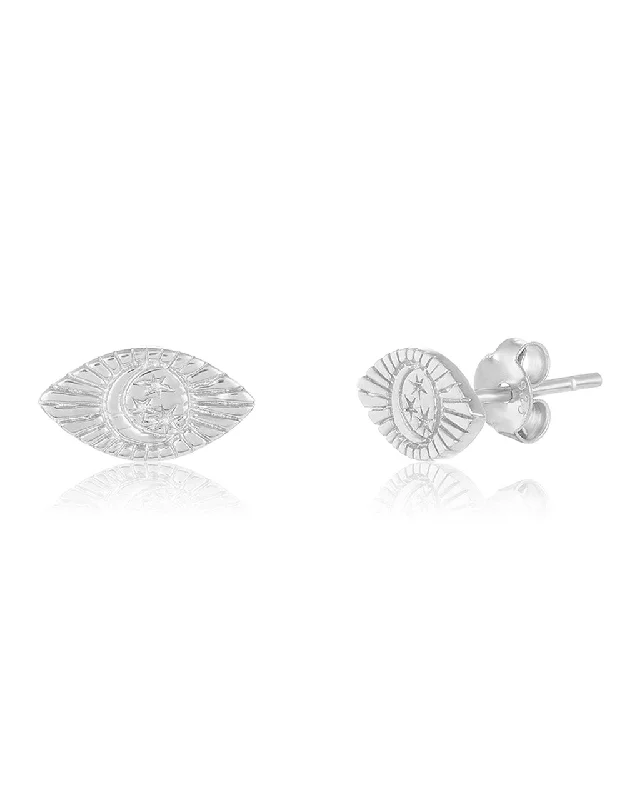 Limited-Time Jewelry Sale – Don't Miss Out On Dazzling Discounts Sterling Silver Starry Eyes Stud Earrings[Silver]