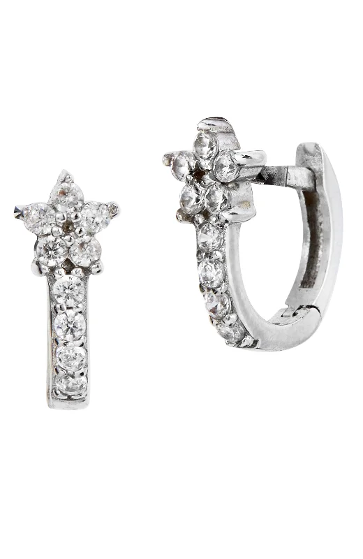 High-End Sparkle, Low-End Prices – Shop Now Sterling Silver White CZ Small Huggie Earrings