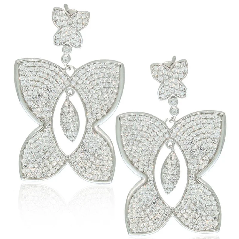 Trending Jewelry Now At Unbeatable Prices Suzy Levian Cubic Zirconia Sterling Silver Butterfly Dangle Drop Earrings