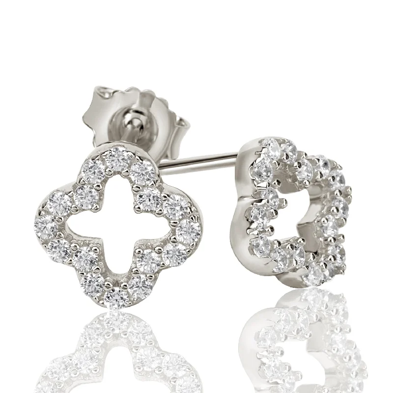 Jewelry Clearance Event – Stock Up Before It's Over Suzy Levian Cubic Zirconia Sterling Silver Clover Stud Earring