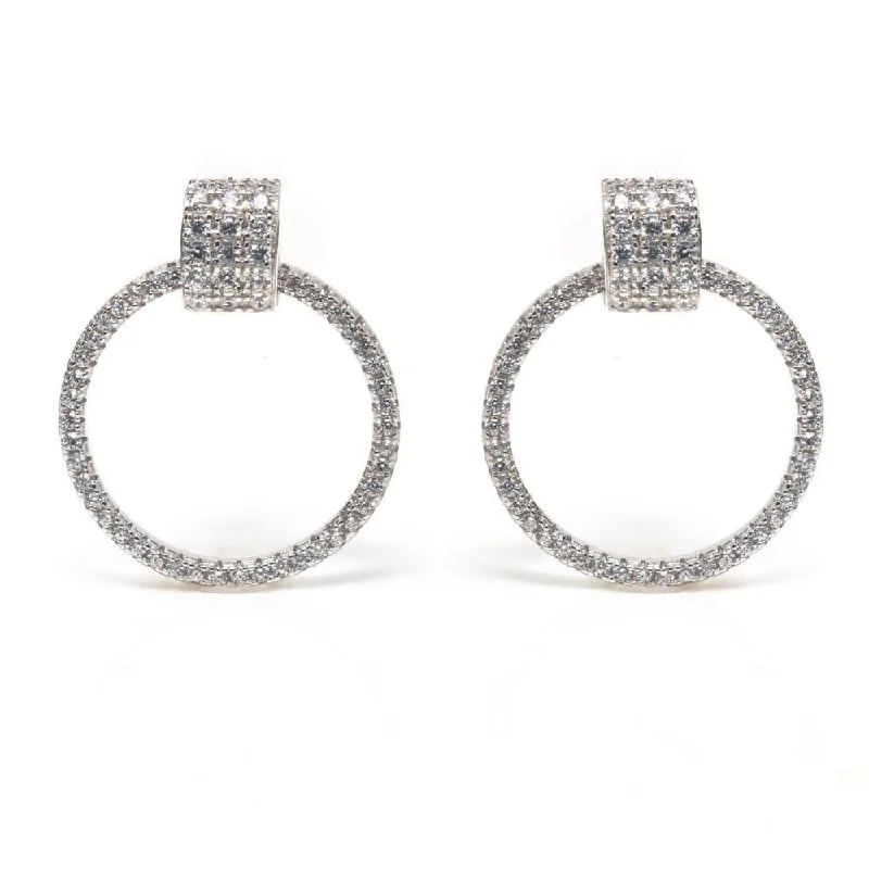 Special Sale On Handcrafted Jewelry – Shop Today Suzy Levian Sterling Silver Micro Pave Abstract Cubic Zirconia Hoop Earrings