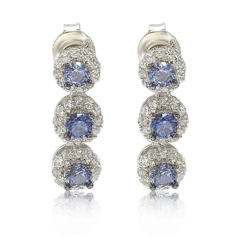 Flash Sale On Elegant Jewelry – Don't Miss Out Suzy Levian Sterling Silver Sapphire & Diamond Accent Circle Dangle Earrings