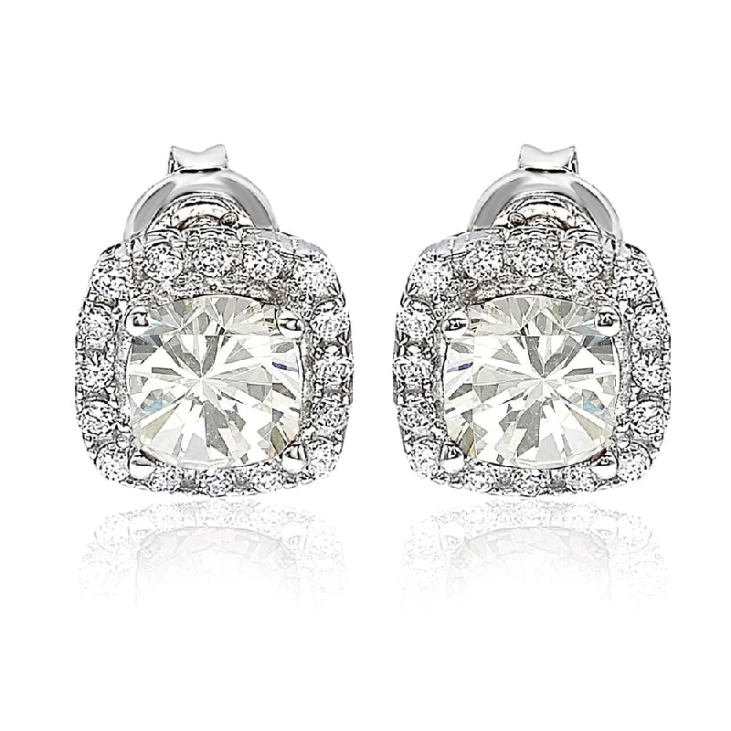 Jewelry Flash Sale – Stylish Designs At Unbeatable Rates Suzy Levian White Cubic Zirconia Sterling Silver Princess Diana Stud Earrings