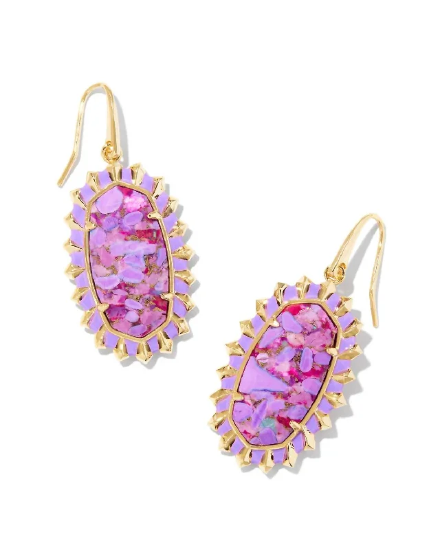 Premium Diamond Jewelry At Once-In-A-Lifetime Discounts Women's Dani Color Burst Frame Earrings In Bronze Veined Violet Magnesite