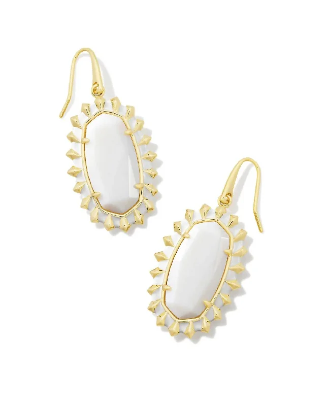 Huge Savings On Premium Jewelry Styles Women's Dani Color Burst Frame Earrings In White Mother Of Pearl