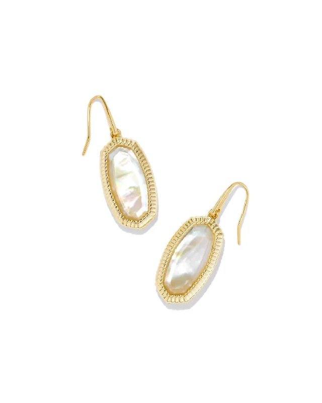 Luxury Meets Affordability – Jewelry Sale Live Now Women's Dani Gold Ridge Frame Drop Earrings In Golden Abalone