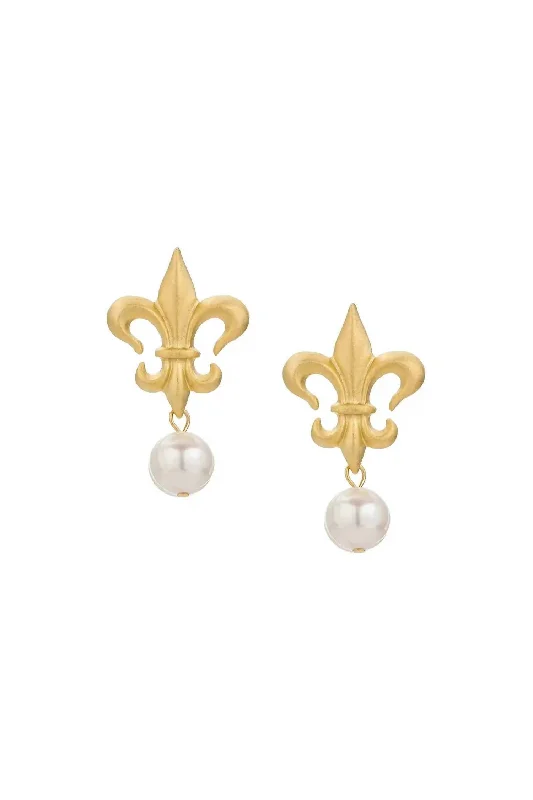 Must-Have Jewelry At Unbelievable Discounts Women's Fk Fleur Pearl Earrings In Gold