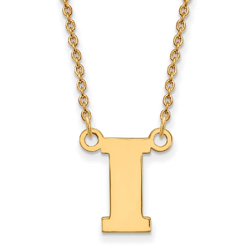 Stunning Jewelry At Even More Stunning Prices 14k Gold Plated Silver U of Iowa Small Initial I Pendant Necklace