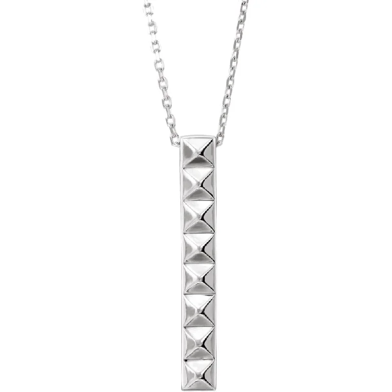 Fashion-Forward Jewelry At Incredible Prices 14k White, Yellow or Rose Gold Vertical Pyramid Bar Necklace, 16-18 In