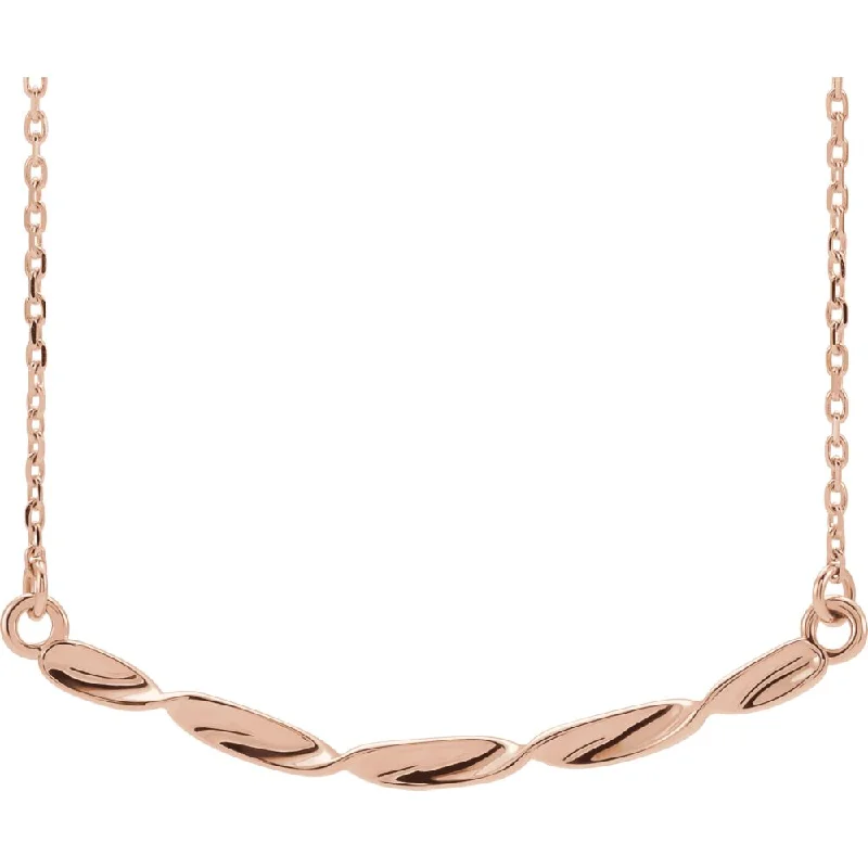 High-Quality Jewelry At A Fraction Of The Cost 14k Yellow, White or Rose Gold 36x2mm Twisted Bar Necklace, 16-18 Inch