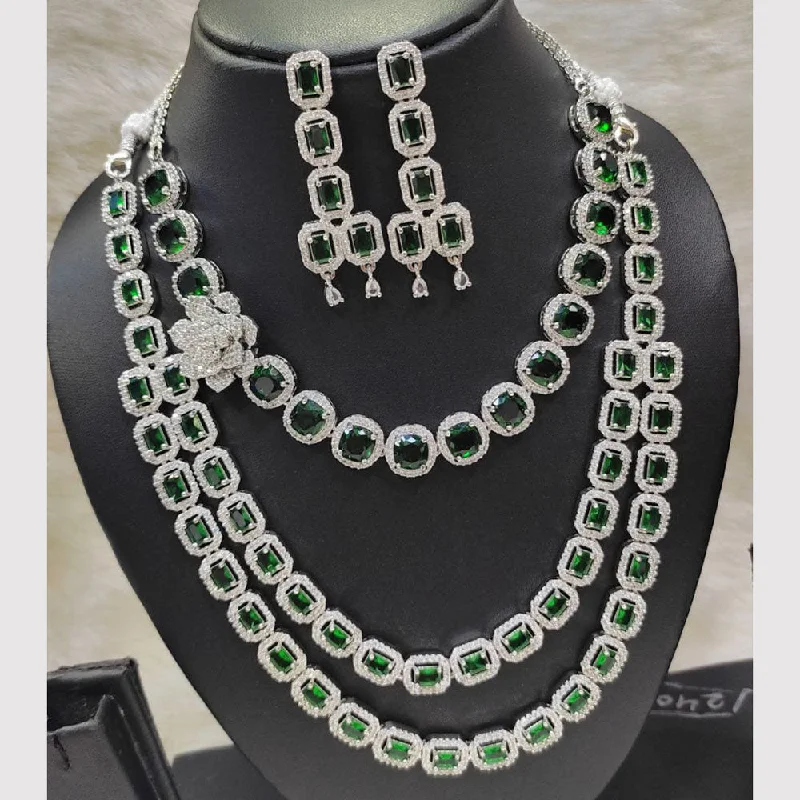 Limited-Time Jewelry Sale – Don't Miss These Deals Aamrapali Silver Plated AD Necklace Set