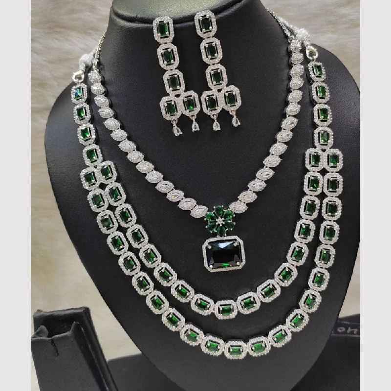 Shop Fine Jewelry With Exclusive Savings Aamrapali Silver Plated AD Necklace Set