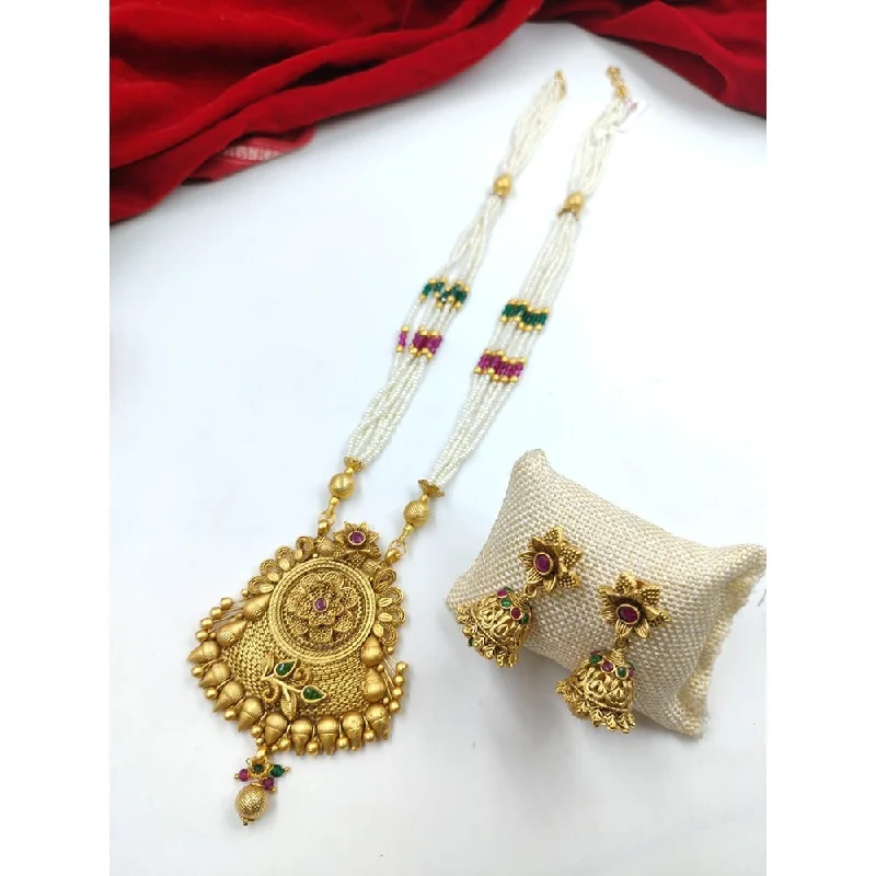 Limited-Time Offer On Elegant Jewelry Pieces Akruti Collection Gold Plated Crystal Stone Pearls Long Necklace Set