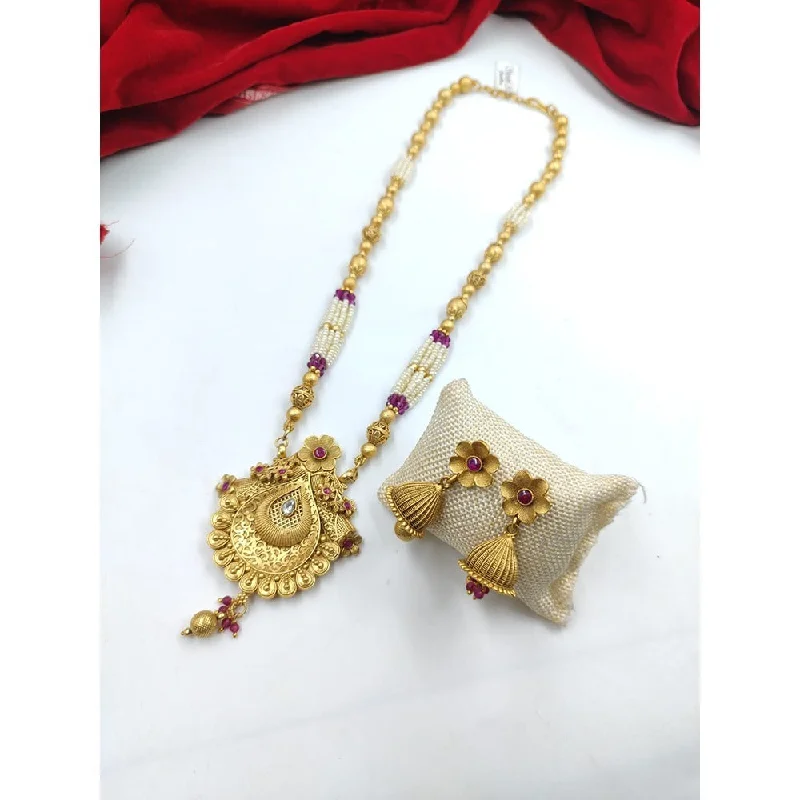 Affordable Glamour – Premium Jewelry At Special Prices Akruti Collection Gold Plated Crystal Stone Pearls Long Necklace Set