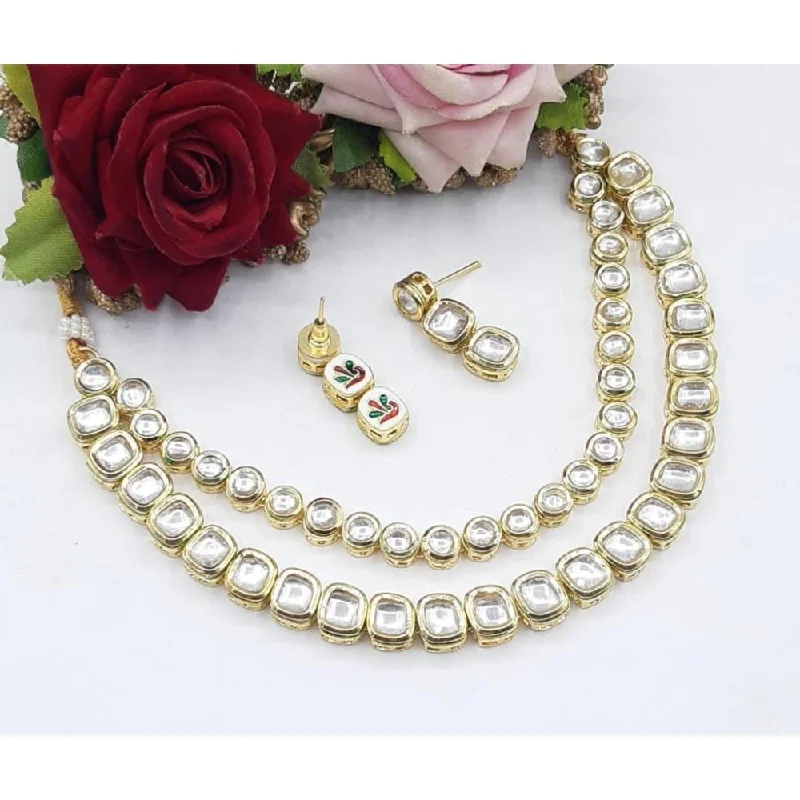 Upgrade Your Jewelry Collection For Less Akruti Collection Gold Plated Kundan Stone Necklace Set