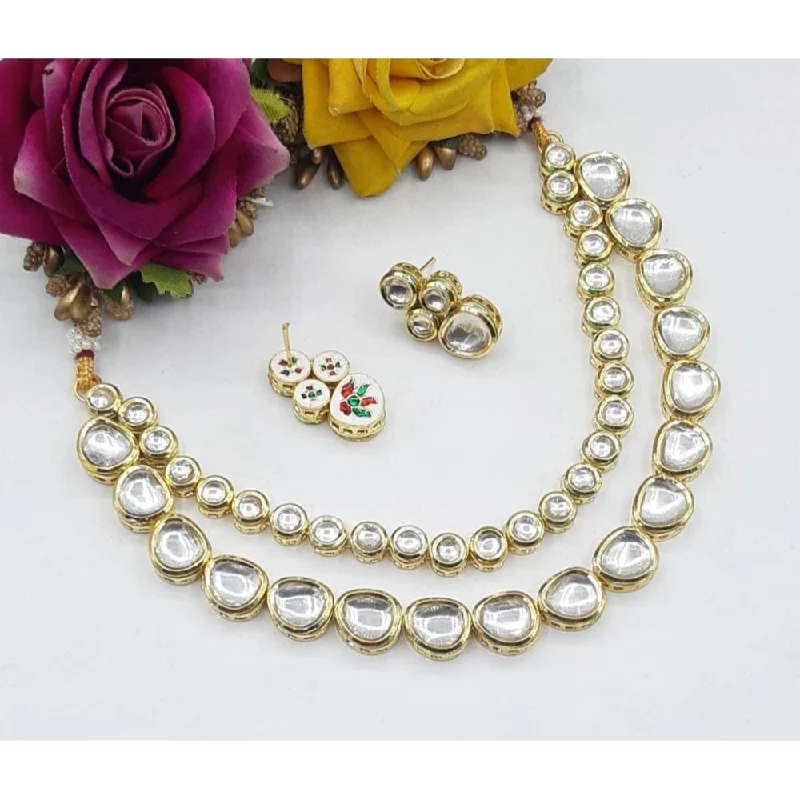 Exclusive Online Jewelry Sale – Don't Wait Akruti Collection Gold Plated Kundan Stone Necklace Set