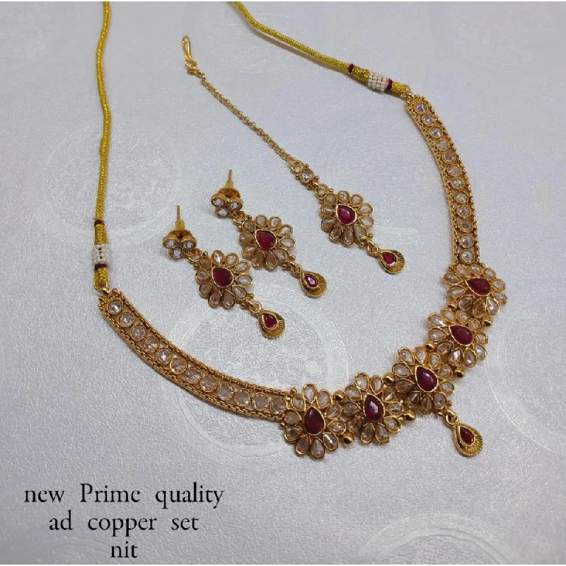 Timeless Elegance, Temporary Discounts – Act Fast Akruti Collection Copper Ad Stone Necklace Set