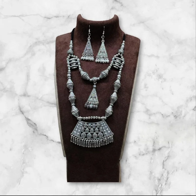 Stunning Jewelry Pieces At The Lowest Prices Ever Akruti Collection Oxidised  Plated Long Necklace Set