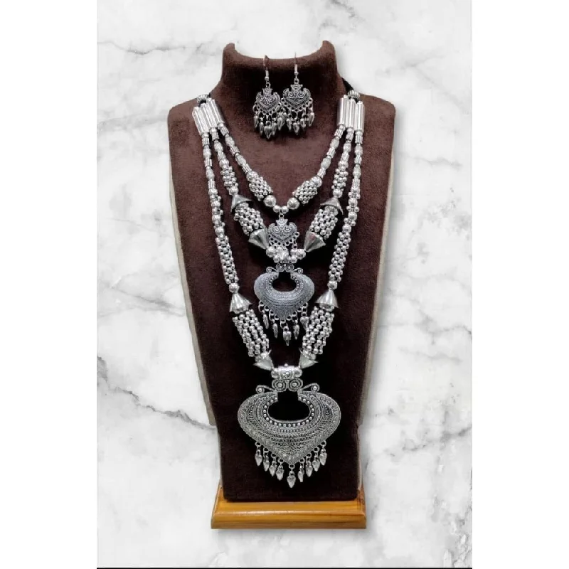 Limited-Time Jewelry Discounts – Shine Without The Splurge Akruti Collection Oxidised  Plated Long Necklace Set