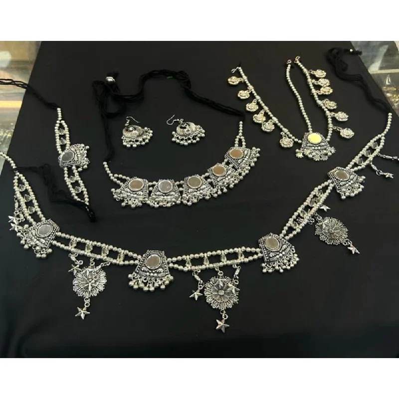 Don't Miss Out On Jaw-Dropping Jewelry Discounts Akruti Collection Oxidised  Plated Mirror Combo Set