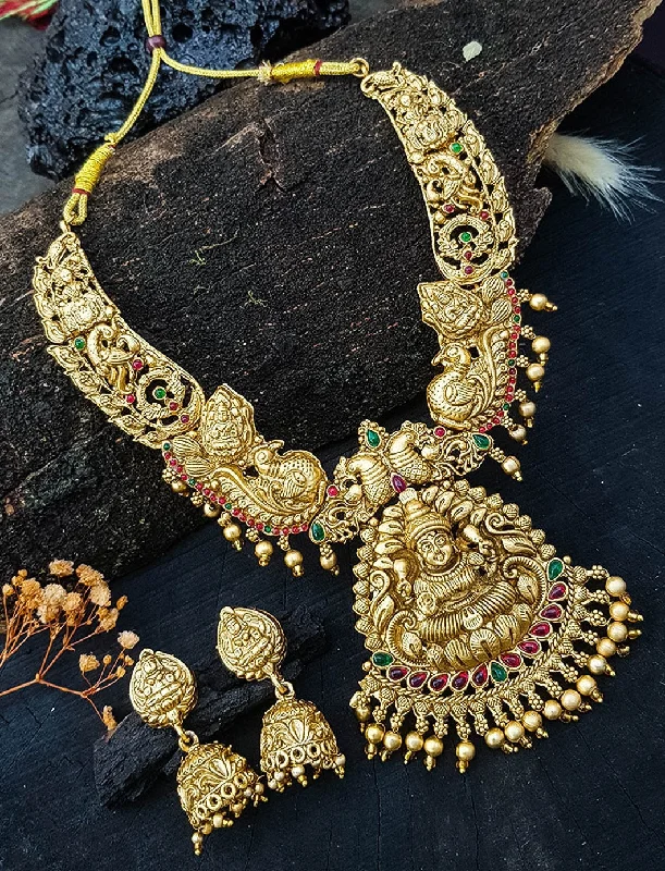 Shine Without Limits – Jewelry Sale Happening Now Antique Gold Plated Laxmi Medium Necklace Set