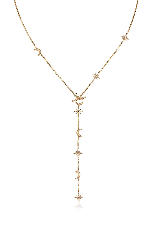 Exclusive Jewelry Sale – Shine For Less Delicate Celestial Lariat Necklace