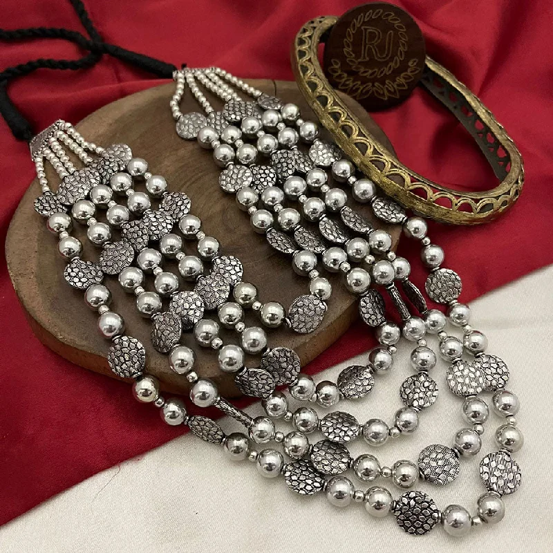 Exclusive Jewelry Discounts – Shop Now For Savings FS Collection Oxidised Plated Pota Stone Long Necklace Set